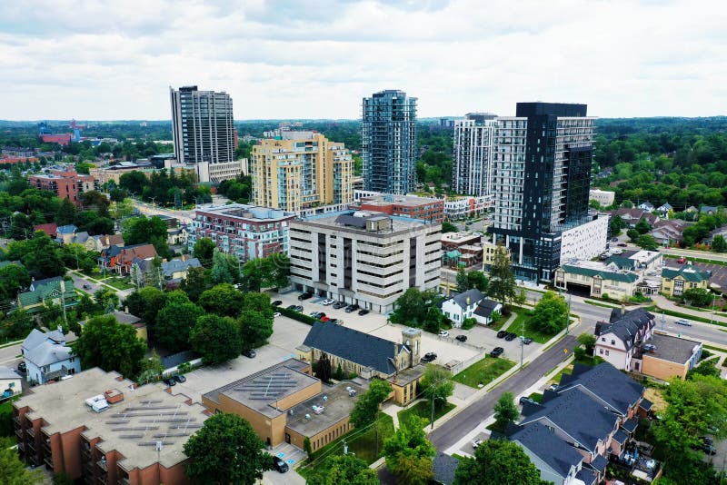 Aerial Scene of Waterloo, Ontario, Canada Stock Image Image of buildings, green 233630021