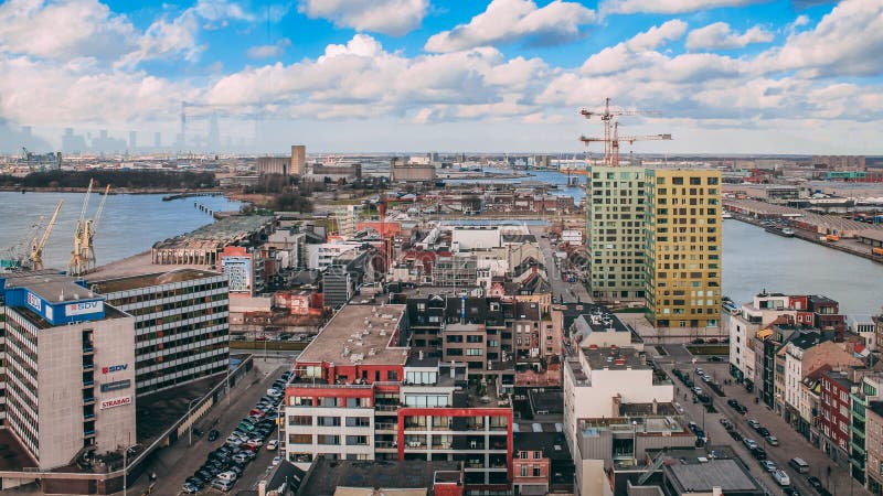 Aerial shot of Antwerp royalty free stock images