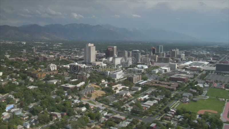 Aerial shot of downtown Salt Lake City Utah