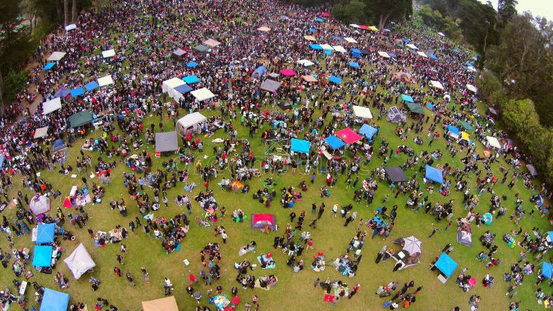 420 Aerial Shot of Hippie hill stock photography