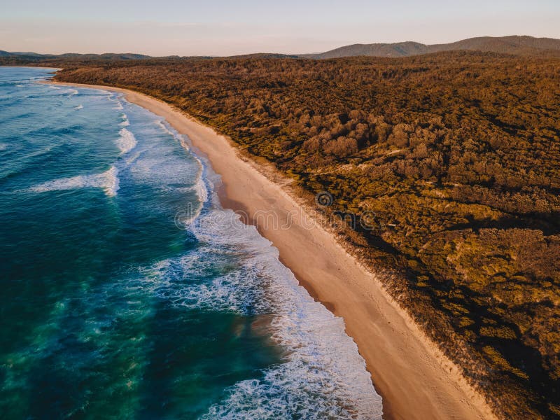 Aerial Shot of Lake Tabourie Beach, Australia Stock Image Image of