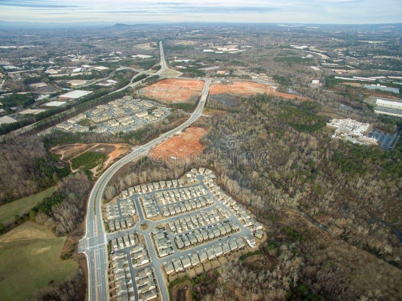 Aerial View of Typical Homes in North Along with New