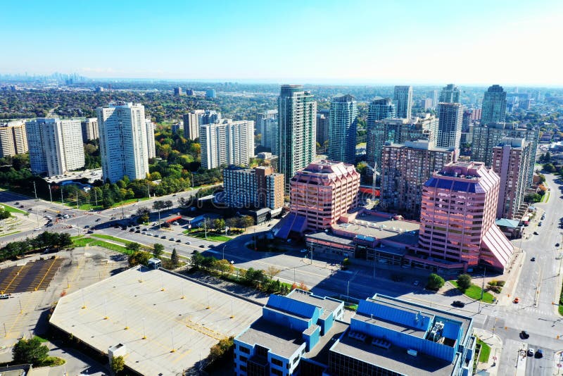 Aerial of the Skyline of Mississauga, Ontario, Canada Editorial Stock