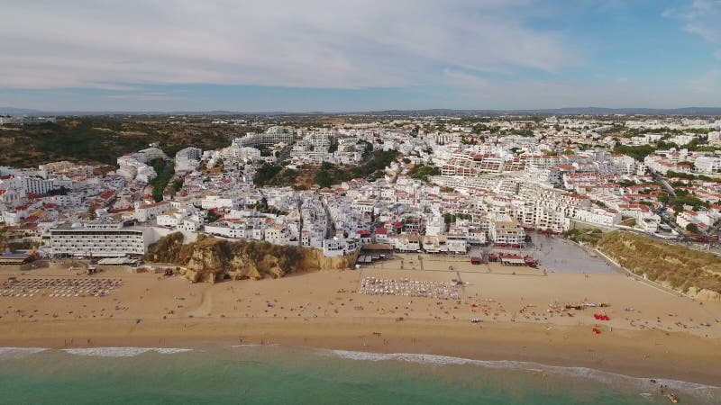 aerial Strandfischer vom Himmel von Albufeira Algarve