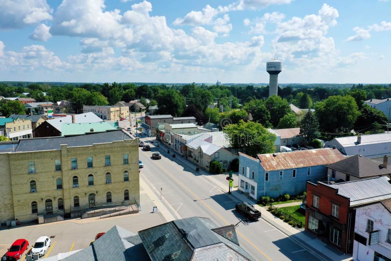 Aerial of Tavistock, Ontario, Canada Editorial Photography Image of