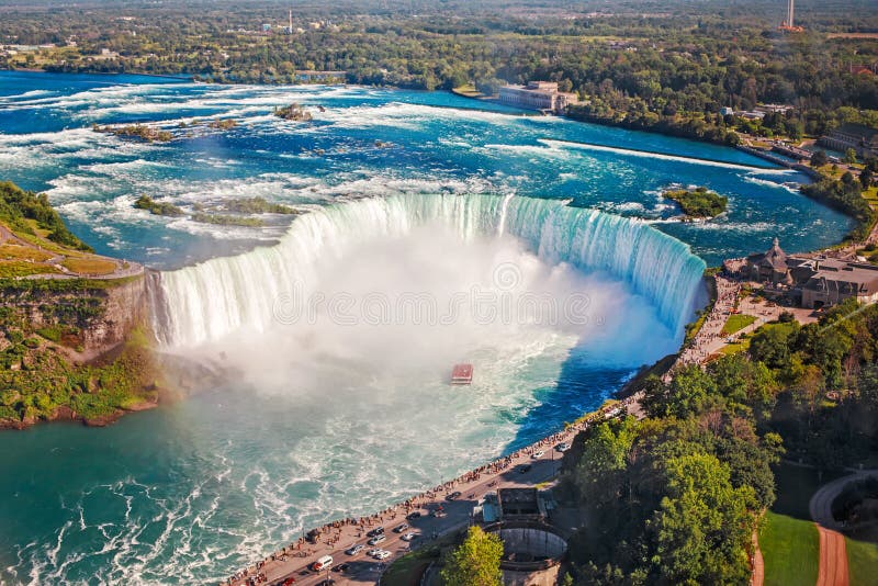 Aerial top landscape view of Niagara Falls