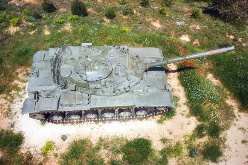 Aerial Top View of a Military Tank. Stock Photo Image of burgos, vehicle 187591758