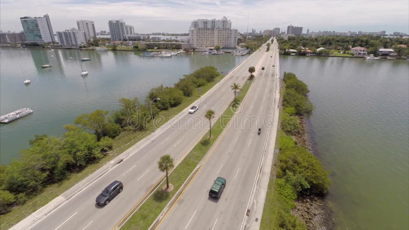 Aerial video JFK Causeway Miami