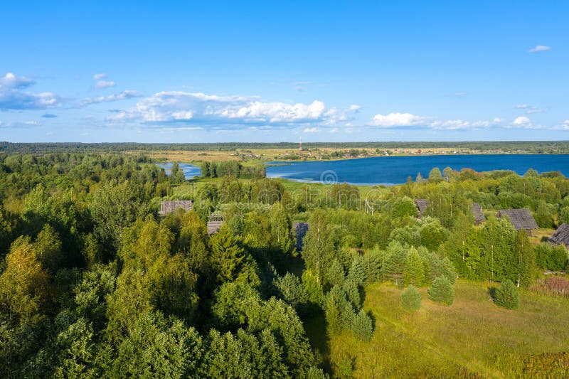 Aerial View From Above On The Forest And Lake Stock Photo Image of