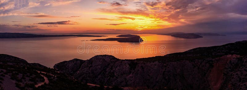 Aerial View of Adriatic Coastal Landscape stock photo