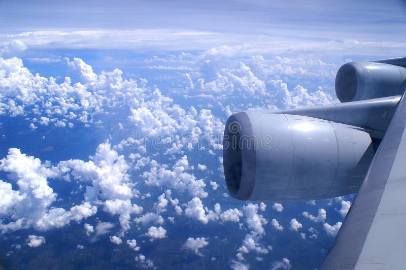 An aerial view from an airplane