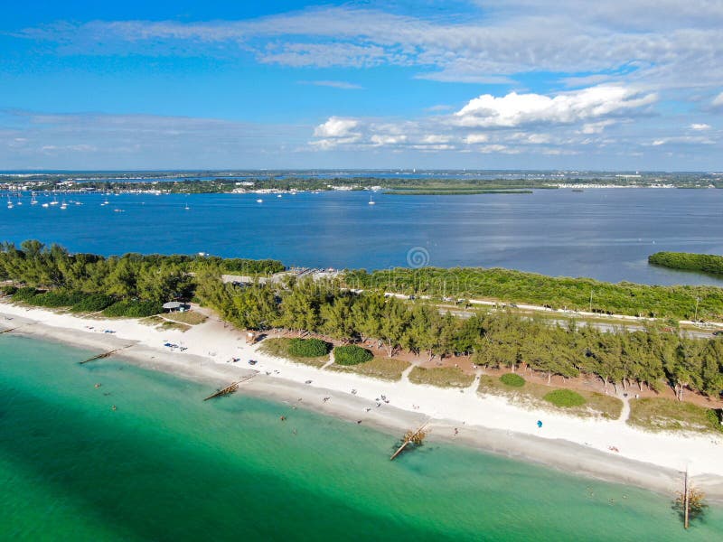 Aerial View of Anna Maria Island Beaches Stock Image Image of house