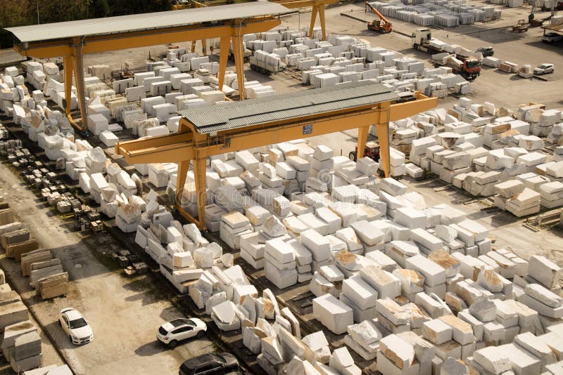 Deposit of marble blocks editorial stock image. Image of quarry 131565749