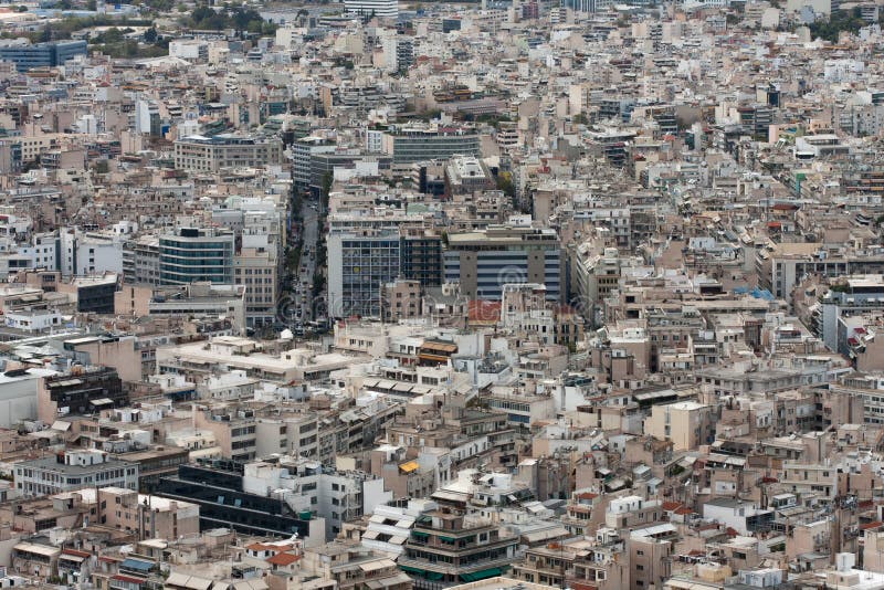 Aerial View of Athens from Mount Lycabettus Stock Image Image of park