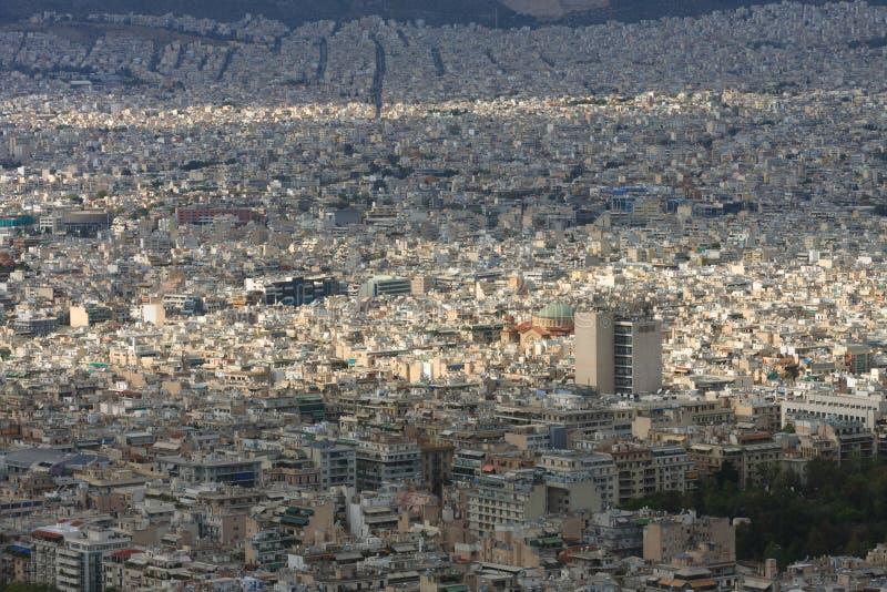 Aerial View of Athens from Mount Lycabettus Stock Photo Image of