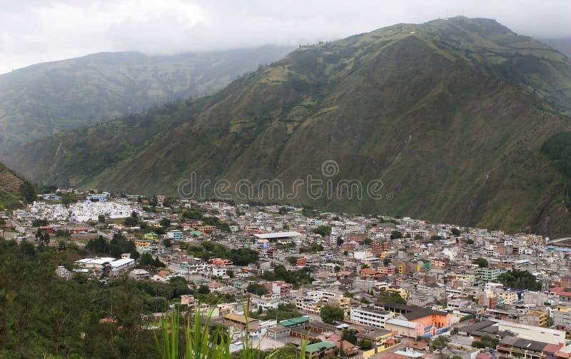 Aerial View of Banos, Ecuador Stock Photo Image of buildings, rainy