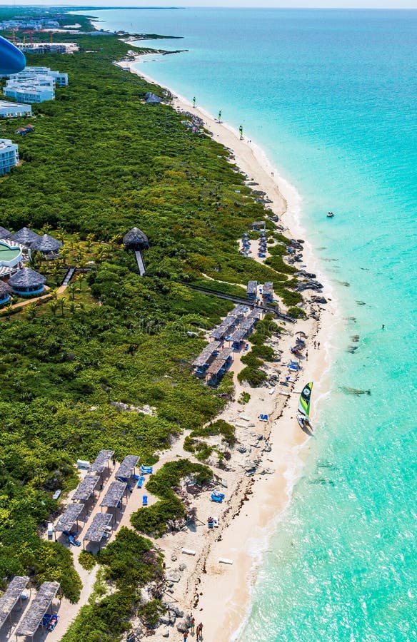 Aerial view of the beaches at Cuban northern keys