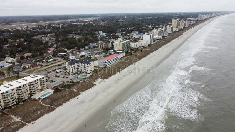 Aerial View Beaches of North Myrtle Beach, South Carolina Editorial