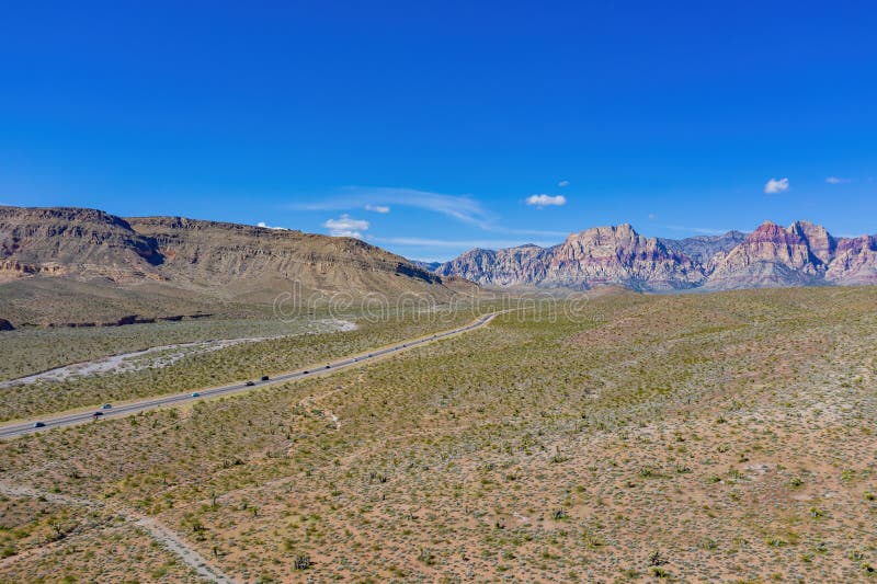 Aerial View of the Beautiful Calico Basin Area Editorial Stock Photo
