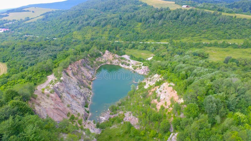 Aerial View of Benatina Lake Also Called Small Croatia