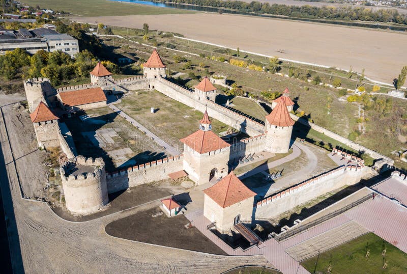 Vista aérea de beber sofá fortaleza en moldavo histórico región de, moldavia.