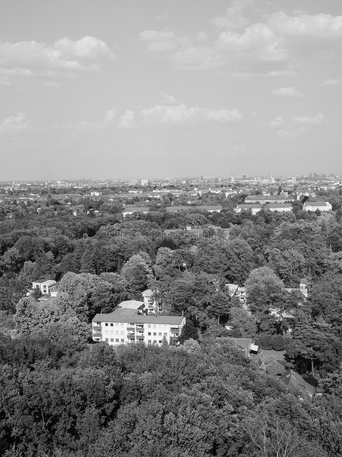 Aerial View of Berlin in Black and White Stock Photo - Image of white ...