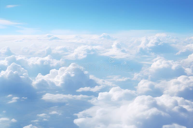 Aerial view blue sky with clouds stock illustration