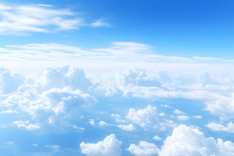 Aerial view blue sky with clouds stock illustration