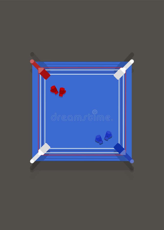 Aerial View of a Boxing Ring Stock Vector - Illustration of exercise