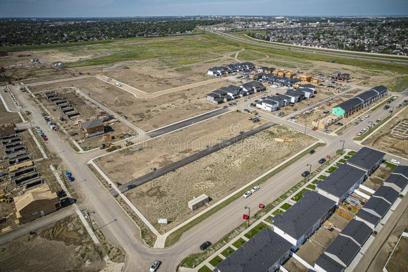 Arial of Saskatoon S Newest Neighborhood Brighton Stock Photo Image