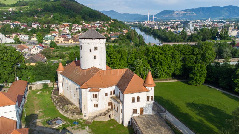 Aerial view on Budatin Castle near the city of Zilina in Slovakia