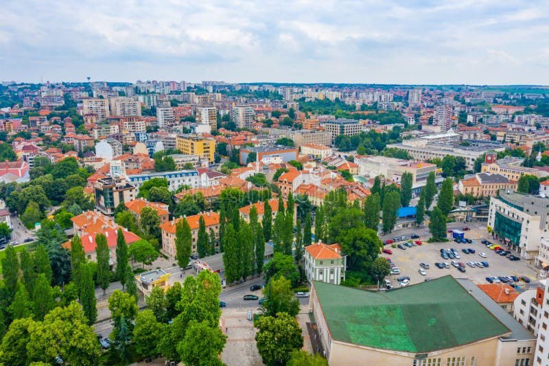 Aerial view of Bulgarian town Haskovo royalty free stock image