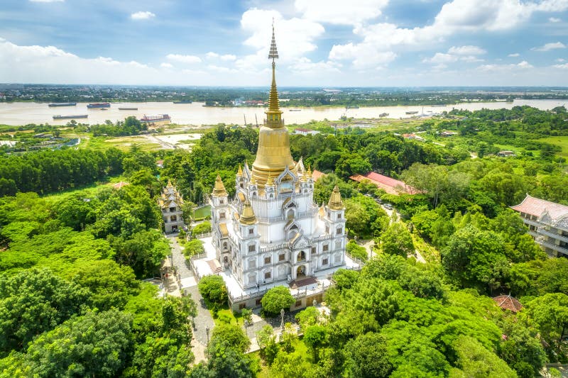 Aerial View of Buu Long Pagoda in Ho Chi Minh City, Vietnam Stock Photo ...