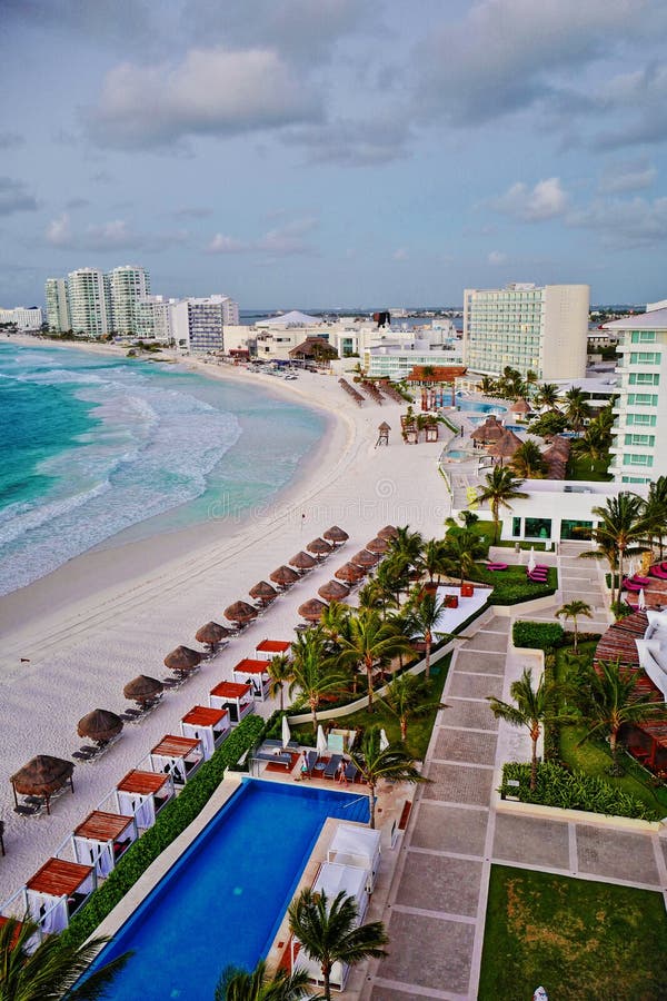 Cancun resort aerial view stock photo. Image of shore - 10029560