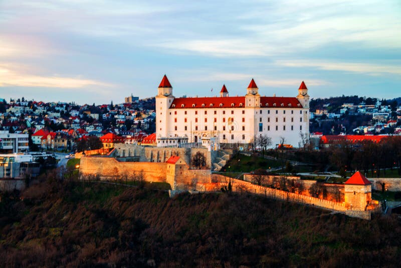 Aerial view of castle in the capital of Slovak Republic, Bratislava