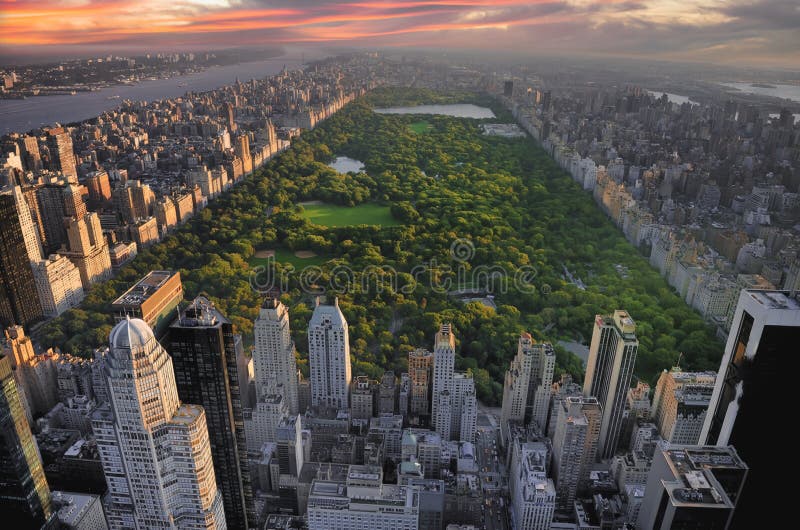 Aerial View of the Central Park in Manhattan, New York. Stock Photo ...