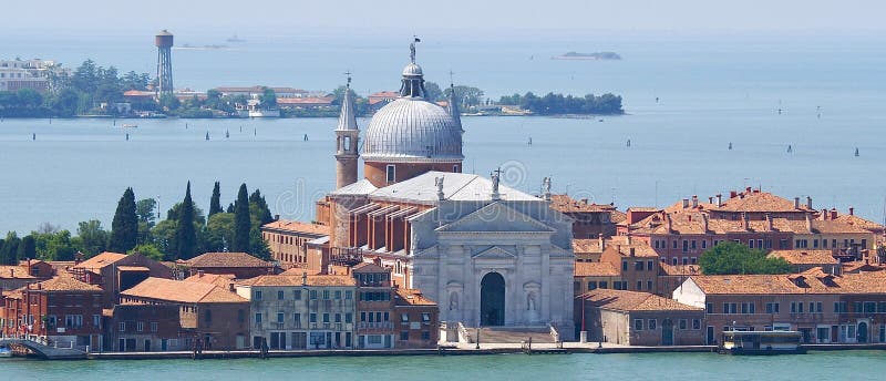 Aerial View of the Church of the Santissimo Redentore in Venice Stock ...