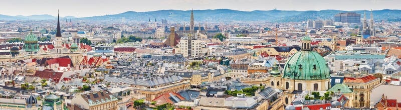 Aerial view of city center of Vienna