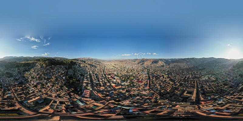 Aerial view of the city of Cusco. 360 view royalty free stock images