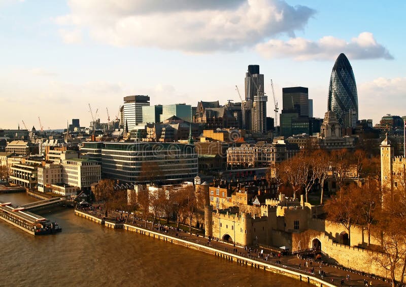 Aerial view of City of London