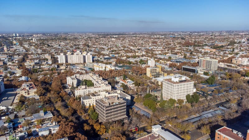 Aerial view of the city of Mendoza royalty free stock photos