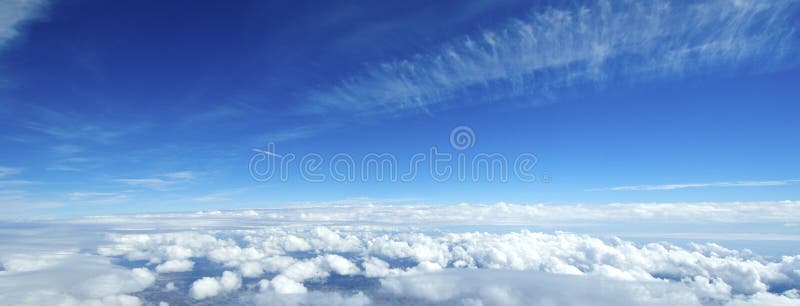 Aerial view of clouds over the earth.