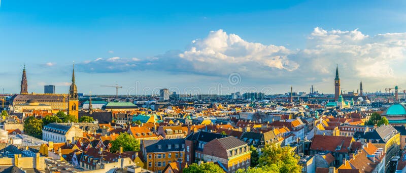 Aerial view of copenhagen royalty free stock photography