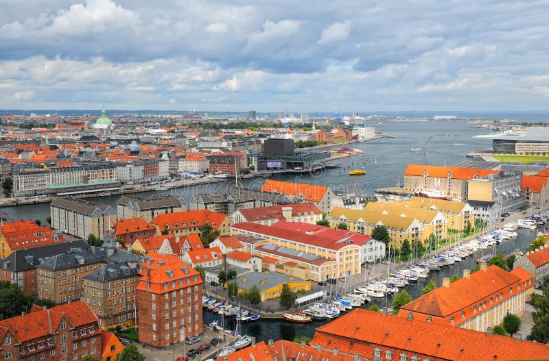 Aerial View of Copenhagen, Denmark Stock Photo - Image of facade, city ...