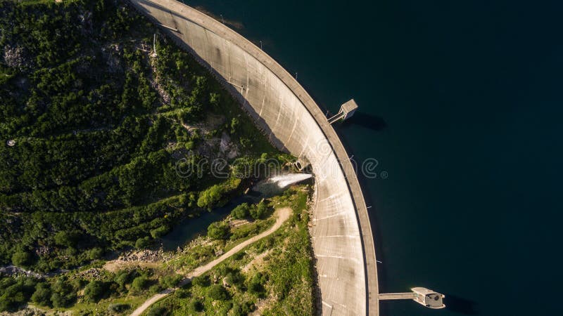 Aerial view of Dam of Vilarinho da Furna on Rio Homem, Portugal stock images Aerial view of Dam of Vilarinho da Furna on Rio Homem, Portugal stock images