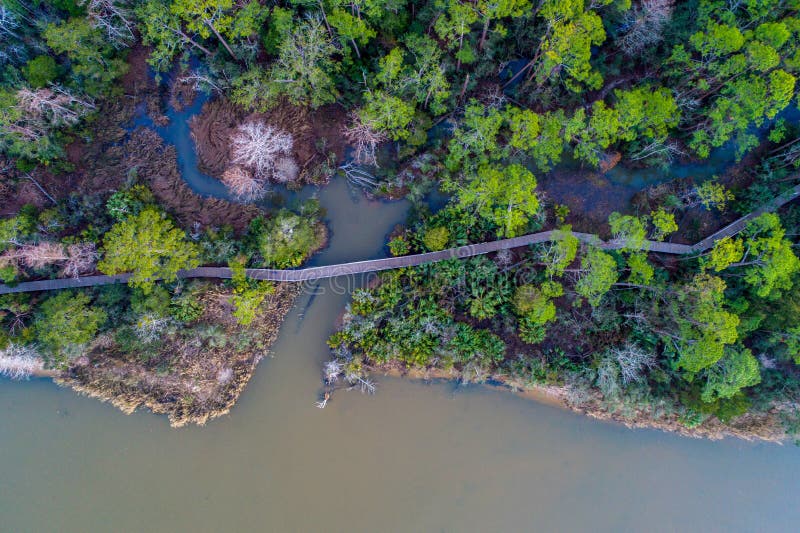 Aerial View of Daphne, Alabama Bayfront Park on the Eastern Shore of