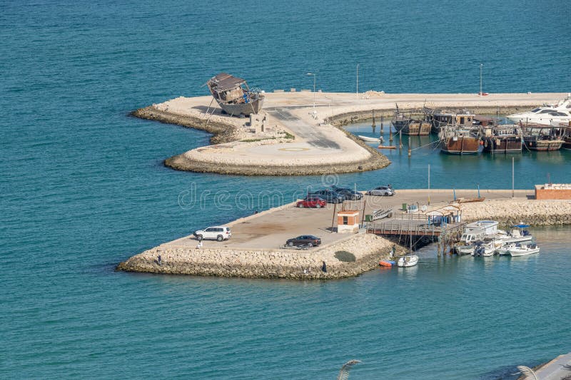 Aerial view of Doha Port editorial photo. Image of buildings - 272750671