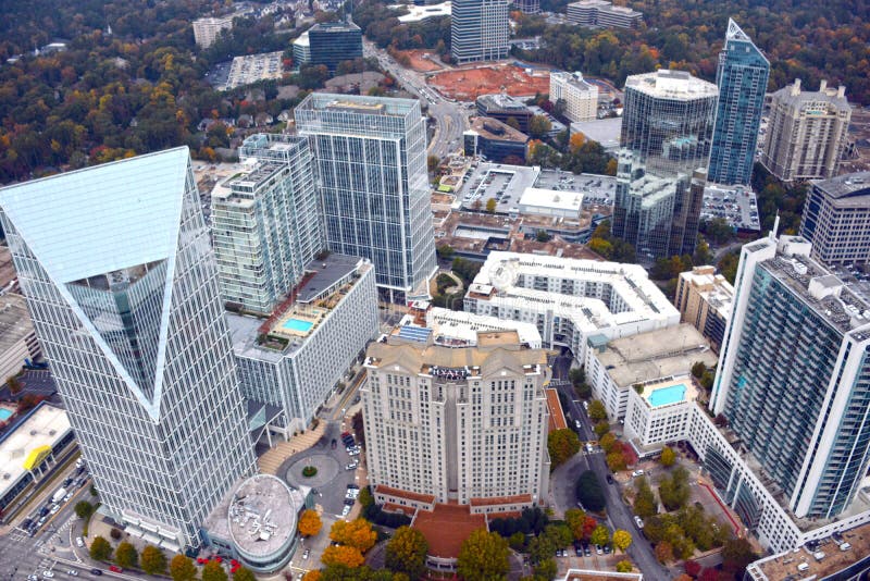 Aerial View of Downtown Atlanta Stock Image - Image of traffic, skyline