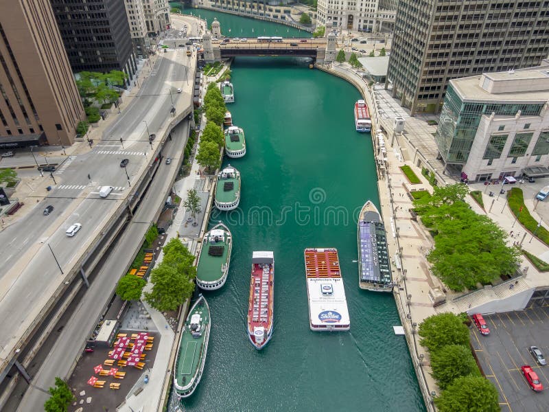 Aerial View Of Downtown Chicago Illinois