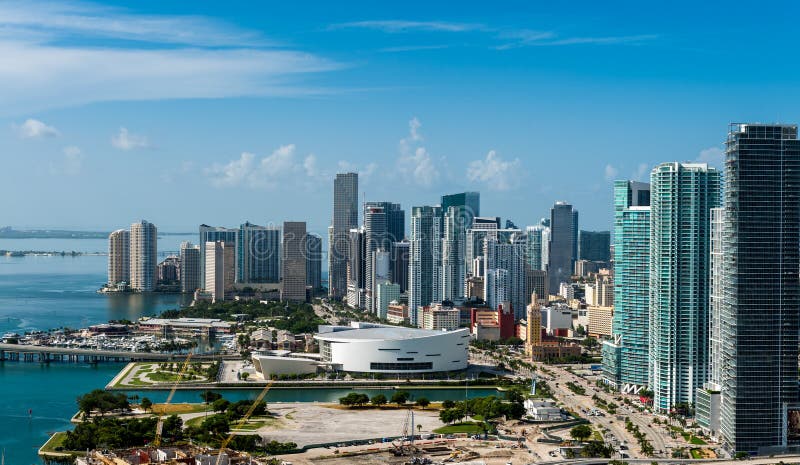 Aerial view of Downtown Miami stock photo